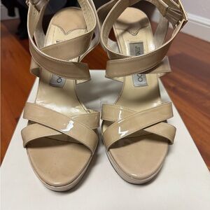 Jimmy Choo Tan Heels Elegant Strappy Design